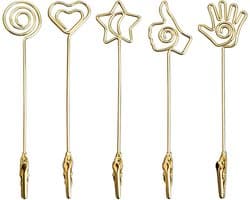 Set van 5 Metalen Clips voor Foto's, Notities en Tafeldecoratie