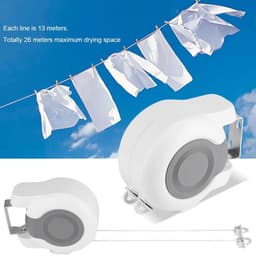 Dailygoods- Waslijn Uittrekbaar - Wanddroogrek - Uittrekbare Waslijn Buiten - Dubbele Waslijn - 26 Meter Droogoppervlak - Ruimtebesparend Design - Waslijnhouder — thumbnail 2