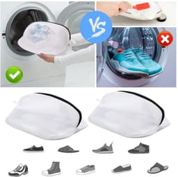 Dailygoods- Schoenwaszakken - 2 Stuks - Mesh Waszakken - Schoenbescherming - Waszakken voor Wasgoed - Wit - Duurzaam Materiaal — thumbnail 4