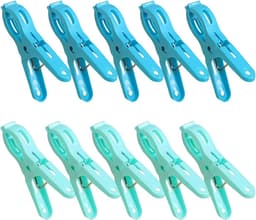 Wasknijpers - Handdoek klemmen - Kleding drogen - Winddicht ontwerp - 11 cm lang - Groen blauw — thumbnail 1