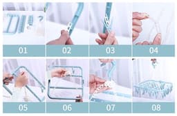 Dailygoods- Washanger Winddicht - Opvouwbaar Droogrek - 32 Clips met Antisliptanden - Lichtgewicht Hanger - Geschikt voor Camping - Ruimtebesparend Ontwerp - Waslijn — thumbnail 4