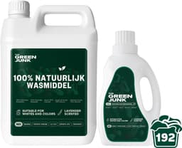 The Green Junk - 100% Natuurlijk Wasmiddel 750ML + 5L - Zonder Synthetisch Parfum - Wasmiddel Sensitive - Vloeibaar Baby Wasmiddel - Biologisch Wasmiddel - 192 Wasbeurten — thumbnail 1
