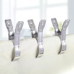 4 stuks -kledingdroogclip - Grote dekenclip - Roestvrijstalen grote dekendroogclip - Zilver - 14*9 cm - Stevig en duurzaam - Geschikt voor zware dekens en grote voorwerpen — thumbnail 4