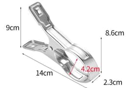 4 stuks -kledingdroogclip - Grote dekenclip - Roestvrijstalen grote dekendroogclip - Zilver - 14*9 cm - Stevig en duurzaam - Geschikt voor zware dekens en grote voorwerpen — thumbnail 2