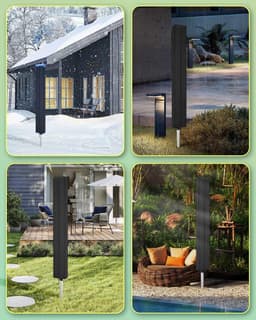 Draaibare wasrekhoes voor in de tuin - 165 x 16 x 16 cm - waterdichte draaibare wasrekhoes met ritssluiting - meubelhoes - stof-regen- en zonwerend - stevige, duurzame hoes voor draaibare wasrekken of parasols - geschikt voor buiten en in de tuin - — thumbnail 4