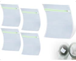Dailygoody - Herbruikbare Wasnetten - Set van 4 - Ideaal voor Kleding - Groene Rits - Multifunctioneel - Geschikt voor Ondergoed en Babykleding