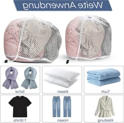 Set van 3 Waszakken van Mesh met Trekkoord voor Sokken, Bh's en Kleding - Ideaal voor Wassen en Beschermen (30x40cm, 50x60cm) — thumbnail 5