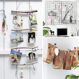 50 stuks - Mini houten wasknijpers - kleurrijke wasknijpers - houten clips - fotoclip - fotoclip houder - hartvormige houten clips - geschikt voor foto's bruiloften Kerstmis Valentijnsdag knutselwerk en decoraties — thumbnail 2