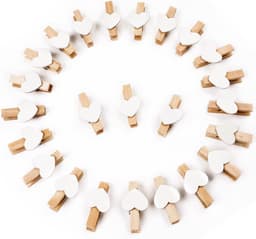 Mini Wasknijpers Hout 90 Stuks - Decoratieve Fotoclip Ster Design - 3,5 cm Compact & Duurzaam - Voor Fotowand, Knutselen & Cadeau Decoratie - Kleine Knijpers, Houten Clips, Fotohouders — thumbnail 2