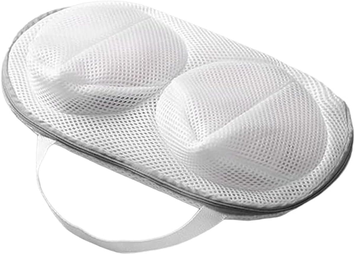 Grijze bh-waszakken (3 stuks) met ritssluiting en handvatten, 3D beschermende bh-zakken, geschikt voor de wasmachine en opslag (afmetingen: 32,4 x 18,3 cm) — afbeelding 1