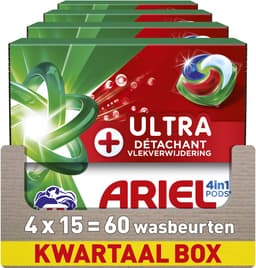 Ariel 4in1 Wasmiddel Pods + Ultra Vlekverwijdering - 4 x 15 Wasbeurten — thumbnail 1