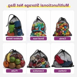 Set van 10 Nylon Mesh Tassen 20x30cm met Trekkoord - Ideaal voor Wasmachine, Sportuitrusting en Organisatie — thumbnail 3