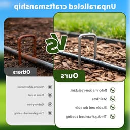 U-vormige grondankers met onderlegringen voor onkruidvlies, verzinkt staal, 200 stuks, 150 x 30 x 3 mm, ideaal voor tuinbevestiging en tenten — thumbnail 4