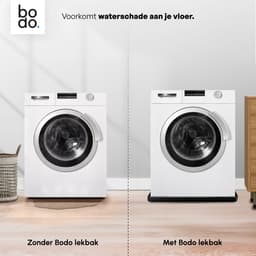 Lekbak Wasmachine - Opvangbak tegen lekkage - Siliconen - 65x60x3 cm - Zwart - Bodo — thumbnail 4
