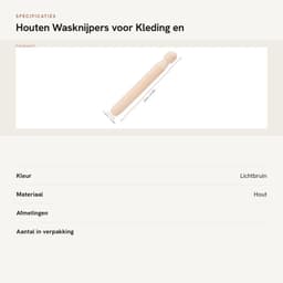 Dailygoods- Wasknijpers Houten - 10x Kledingklemmen - Handgemaakt - Glad Oppervlak - Ideaal voor Knutselprojecten - Duurzaam en Praktisch - Kledingklem — thumbnail 2