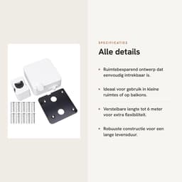 Dailygoods- Waslijn Intrekbaar 6m - Wanddroogrek - Verstelbare Kledinglijn - Roestvrij Staal - Maximaal 25 kg Draagkracht - Voor Binnen en Buiten - Drooglijn — thumbnail 3