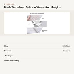 Dailygoods- Waszak Klein - 3 Stuks - Antislip Rits - Hanglus - Mesh Design - Lichtgrijs - 30 x 23 cm - Wasnet — thumbnail 4