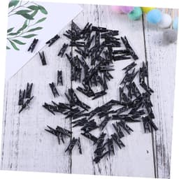Houten Knijpers - Kleine Clips - Foto's Ophangen - Natuurlijk Hout - 200 Stuks - Zwart — thumbnail 5