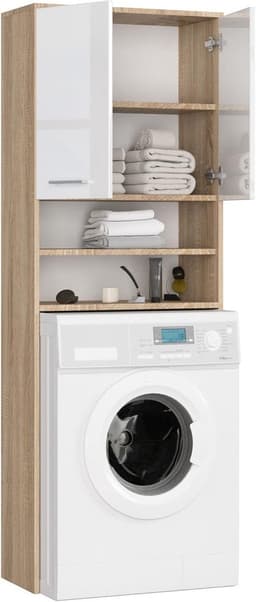 AKORD Washing machine, 64 x 180 x 30 cm, 30 kg, washing machine cabinet with shelf, 2 doors, 2 storage compartments — thumbnail 4