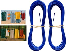 Camping Waslijn - Reiswaslijn Buitenlijn - Was Ophangen - Extra Sterke Stalen Kern - 10 Meter - Blauw — thumbnail 1