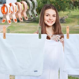 Grote Wasknijpers - Handdoekklemmen Strandklemmen - Wasgoed Droge - Winddicht Antislip - 9 stuks - Wit Groen Roze — thumbnail 3