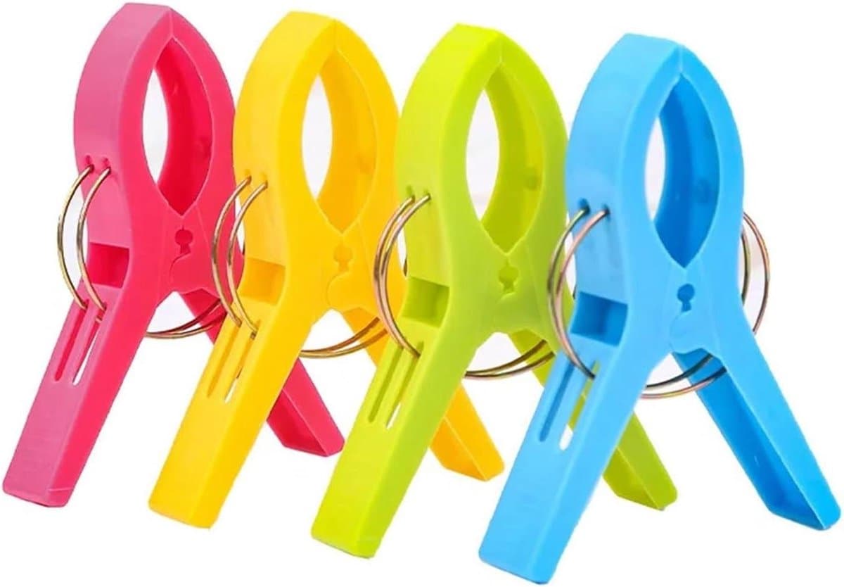 Grote Kleding Clips - Handdoek Knijpers - Wasgoed Droge - Brede Klemmen - 12 cm - Lichtgekleurd — afbeelding 1