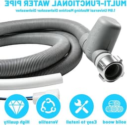 Universele Aquastop Inlaatslang 1.85 m voor Vaatwasser en Wasmachine, Waterstop, 90°C, 10 Bar, Duurzaam en Flexibel — thumbnail 2