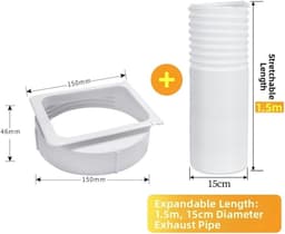 Afvoerslang Aansluitset - Airco Slang Set - Airco Installatie - Traploos Verstelbaar - Tot 150 cm - Wit — thumbnail 5