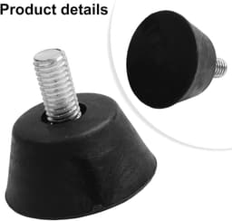 Anti-slip Rubber Voeten - Draaibank Stabilisatoren - Houtbewerking Stabiliteit - Schokabsorberend Ontwerp - 4 Stuks M8 - Zwart — thumbnail 4