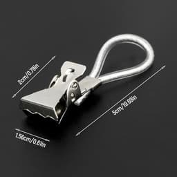 Handdoekclips - 10 Stuks - Knijpers - Wasknijpers - Metaal - Wasrek knijpers - Droogrek knijpers - Geschikt voor Binnen En Buiten Gebruik - 5×1.5cm - Zilver — thumbnail 2