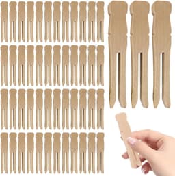 Houten wasknijpers - Kleding spelden - Kleding ophangen - Milieuvriendelijk alternatief - 100 stuks - Natuurlijk — thumbnail 1