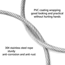 Stalen Draadkabel - Waslijn Ophanglijn - Kleding Drogen - PVC Gecoat - 50 Meter - Transparant — thumbnail 3
