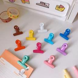 Bulldog clips 22 mm 30 stuks metalen scharnier briefklem multifunctionele clips voor foto's, levensmiddelenzak (10 kleuren) — thumbnail 4