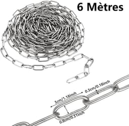 3 mm RVS Ketting 6 m - Sterk en Duurzaam voor Hangen, Wandelen en Droogrek — thumbnail 5