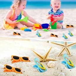 Handdoekclips - Wasknijpers strand - Handdoeken vastzetten - Slipper ontwerp - 4 stuks - Veelkleurig — thumbnail 2