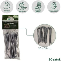 Lustan - Stalen U-vormige Tuinpinnen - 12cm - Set van 20 — thumbnail 1