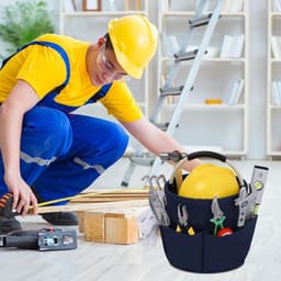 Vrijstaande gereedschapsmand - multifunctionele opbergmand - marineblauw - 17 liter — thumbnail 2