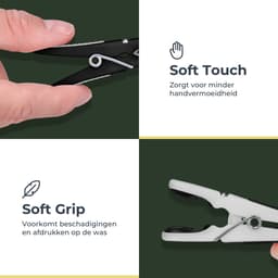 Gandria Wasknijpers 24 Stuks - Kunststof Wasknijpers - Set van 24 Plastic Knijpers - Wasrek Knijpers 10 Kg - Zwart/Wit en Wit/Zwart — thumbnail 2