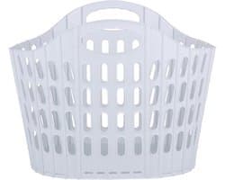 Flexibele wasmand - wit - 25 liter - kunststof - 49 x 35 x 38 cm - opbergen