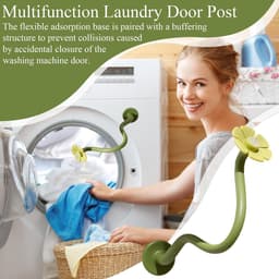 Deur Steun - Wasmachine Accessoire - Lucht Circulatie - Bloem Design Magnetisch - 16 cm Hoog - Roze Groen Blauw — thumbnail 3