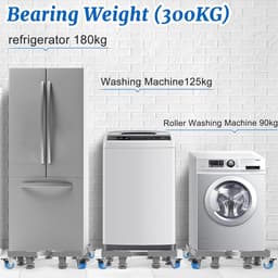 Wasmachine Verhoger - Wasmachine Opbouwmeubel - Wasmachine Sokkel - Anti Slip & Verstelbaar - Ook voor Droger, Koelkast en Vriezer - 300 Kg Draagkracht - 8 Poten en 4 Wielen - Hoogte 42 tot 66 cm - van Imperatoris — thumbnail 4