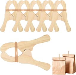 Houten wasknijpers - Klemmen voor wasgoed - Was ophangen - Natuurlijk materiaal - 12 x 8 cm - Houtkleur — thumbnail 1