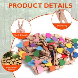 120 Houten Knijpers met 50 Meter Ophangtouw – Kleine Waslijnklemmen voor Foto's en Decoratie — thumbnail 4