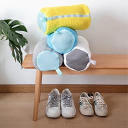Grote Schoenwasmachine Tas | Wasmand voor Sneakers & Tennisschoenen – Beschermt Tijdens Wassen, Onvervuild & Duurzaam - Wit - 2 delen — thumbnail 2