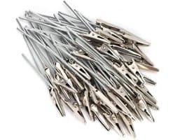 50 Stuks Metaaldraad Alligator Clips Lange Staart Metalen Sluiting voor Foto Kaarthouder Display