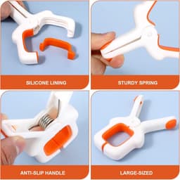 8 Stuks handdoekclips - Handdoekclips voor zwembad op cruiseschepen - Handdoekclips voor strandstoelen - Stevige plastic clips - Grote kledingclips - Sterke grip - Geschikt voor buiten en reisgebruik — thumbnail 2