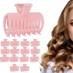 15 Stuks Grote Haarclips voor Krulspelden en Kappers Gebruik - Roze — thumbnail 2