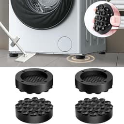 Antivibratie Voetjes - Wasmachine Onderzetters - Stil Huishouden - Universele Pasvorm - 4 Stuks - Zwart — thumbnail 1