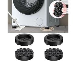 Antivibratie Voetjes - Wasmachine Onderzetters - Stil Huishouden - Universele Pasvorm - 4 Stuks - Zwart