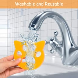 Oneay Huisdierhaarverwijderaar voor de was, 4 stuks, wasmiddel, pluizenverwijderaar voor de wasmachine, herbruikbaar - Huisdierhaarverwijderaar voor de was, beddengoed en kleding (Groen/Oranje) — thumbnail 5
